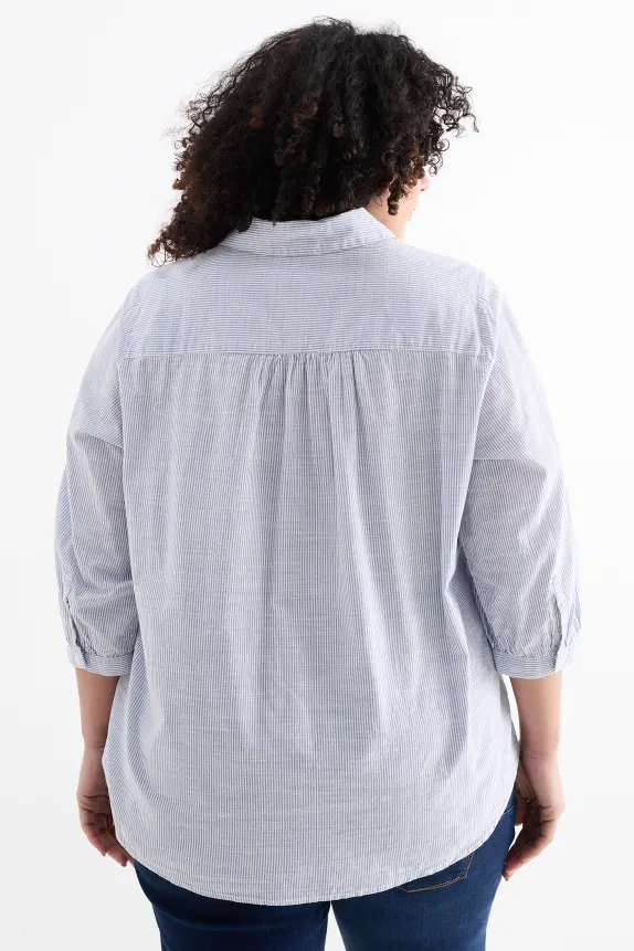 Blouse - striped blue