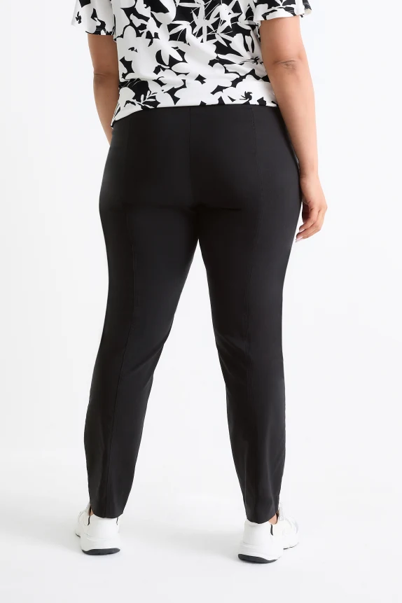 Cloth trousers - high waist - straight fit - LYCRA® black