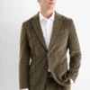Corduroy mix & match tailored jacket - regular fit - stretch dark green