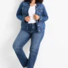 Straight jeans - mid-rise waist - LYCRAÂ® denim-dark blue