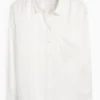 Satin blouse - pinstripes white