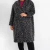Coat - leopard print dark gray