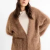 Cardigan - alpaca blend brown