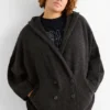 Cardigan with hood dark gray