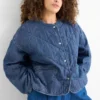 Quilted denim jacket denim-dark blue