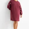 Sweatshirt dress - straight fit bordeaux