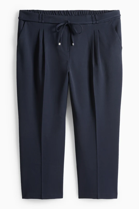 Cloth trousers - high waist - tapered fit dark blue