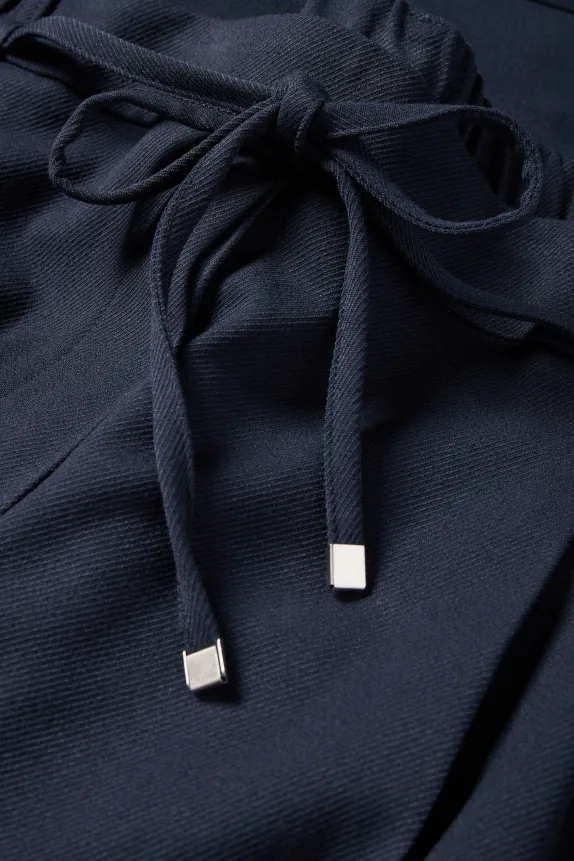 Cloth trousers - high waist - tapered fit dark blue