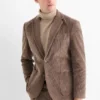 Corduroy mix & match tailored jacket - regular fit - stretch brown