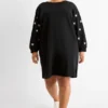 Sweatshirt dress - straight fit black