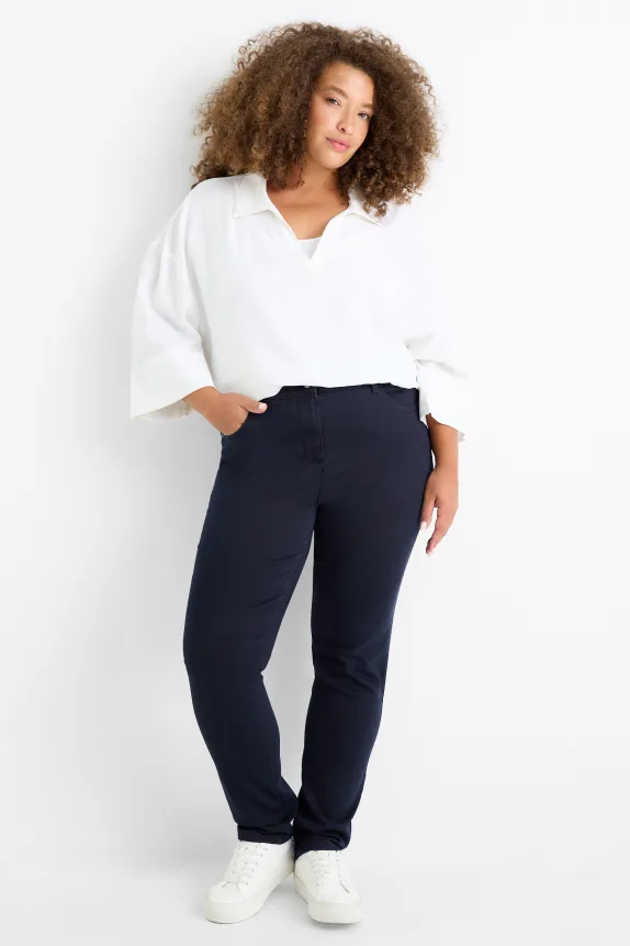 Slim jeans - mid-rise waist dark blue