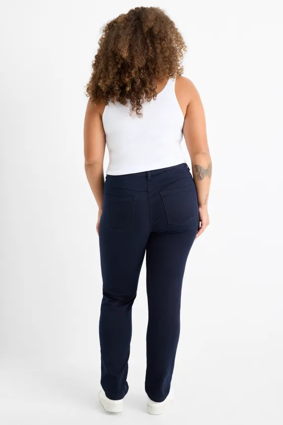 Slim jeans - mid-rise waist dark blue