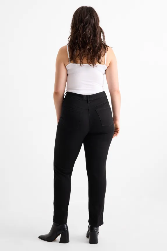Slim jeans - mid-rise waist black