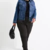 Cloth trousers - mid-rise waist - tapered fit black