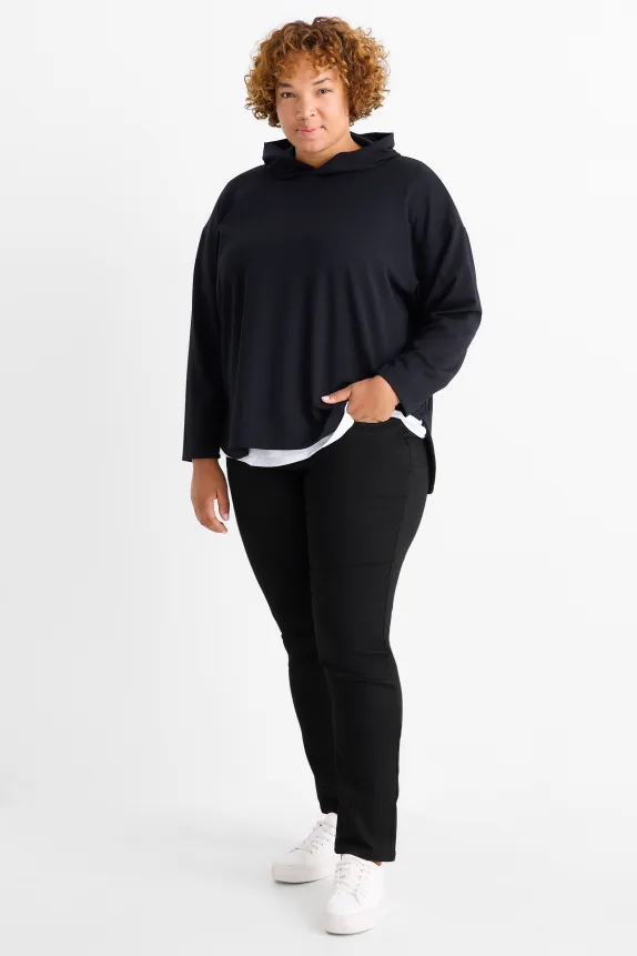 Cloth trousers - high waist - slim fit black