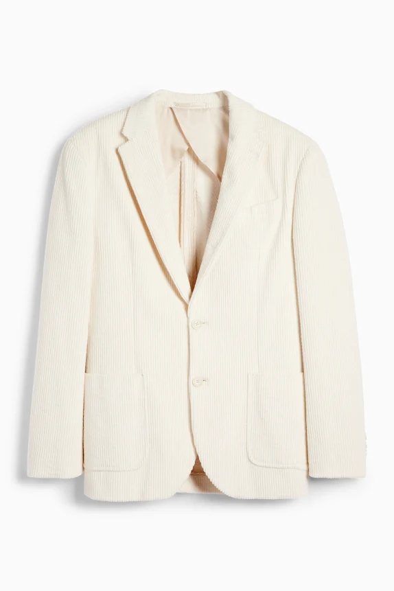 Corduroy mix & match tailored jacket - regular fit - stretch cremewhite