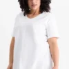 Multipack of 2 - V-neck T-shirt - stretch - LYCRAÂ® white / black