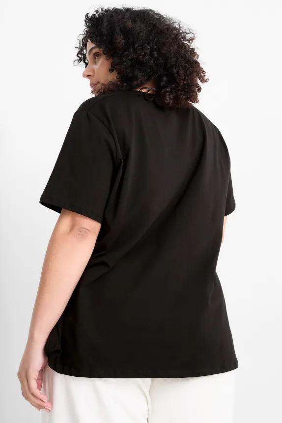 Multipack of 2 - V-neck T-shirt - LYCRAÂ® black