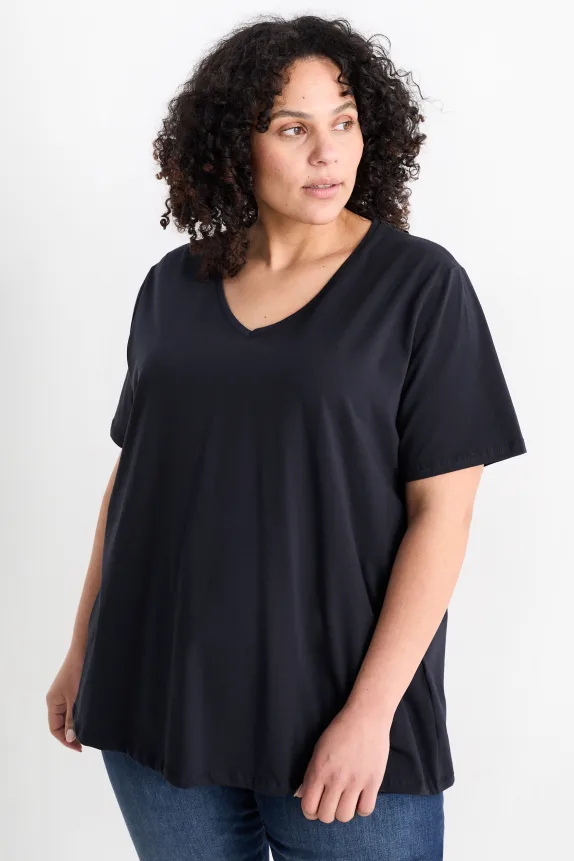 Multipack of 2 - V-neck T-shirt - LYCRAÂ® dark blue