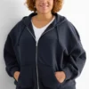 Zip-through hoodie dark blue