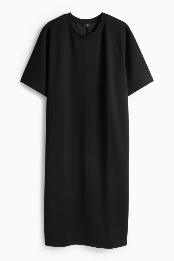 T-shirt dress - straight fit black