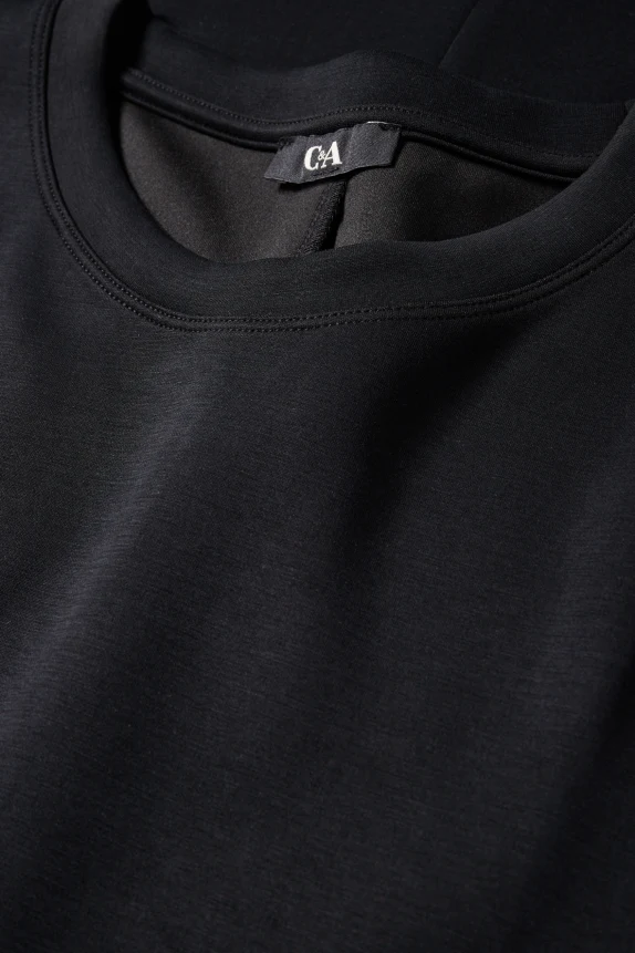 T-shirt dress - straight fit black