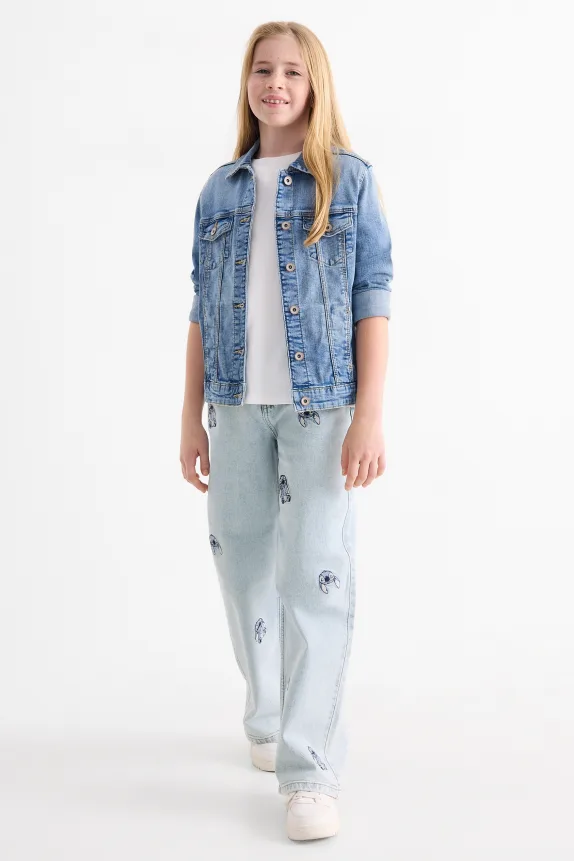 Lilo & Stitch - wide leg jeans denim-light blue