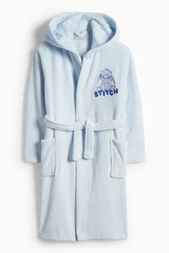 Lilo & Stitch - bathrobe with hood light blue