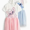 Multipack of 2 - Lilo & Stitch - dress - shiny white / light blue