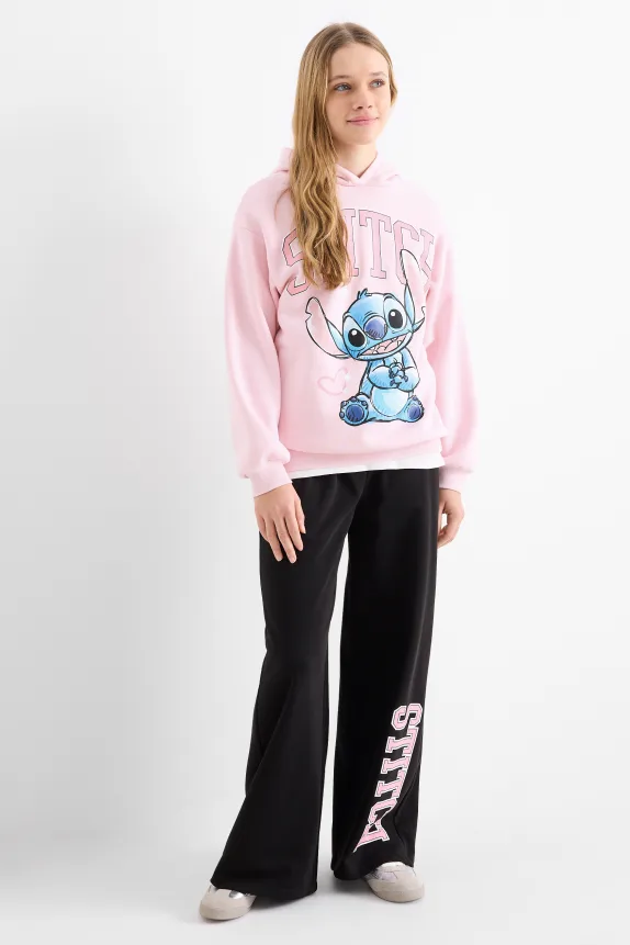 Lilo & Stitch - set - hoodie and joggers - 2 piece black / rose