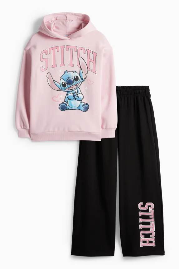 Lilo & Stitch - set - hoodie and joggers - 2 piece black / rose