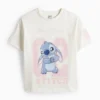 Lilo & Stitch - short sleeve T-shirt white / rose
