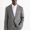 Mix & match tailored jacket - regular fit - stretch - textured gray-melange