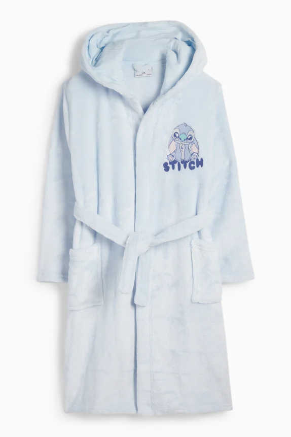 Lilo & Stitch - bathrobe with hood light blue