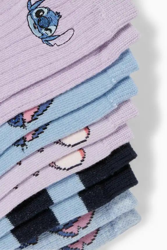 Multipack of 5 - Lilo & Stitch - socks with motif light blue