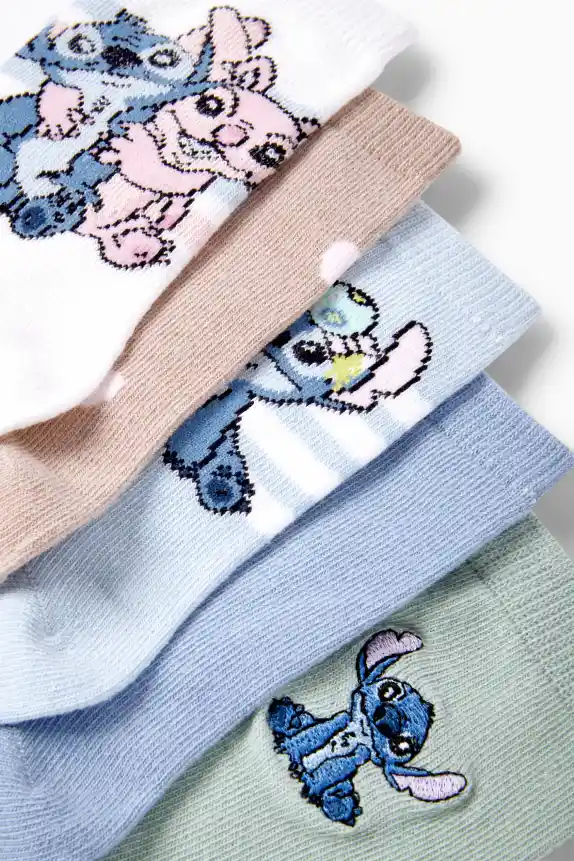 Multipack of 5 - Lilo & Stitch - socks with motif blue
