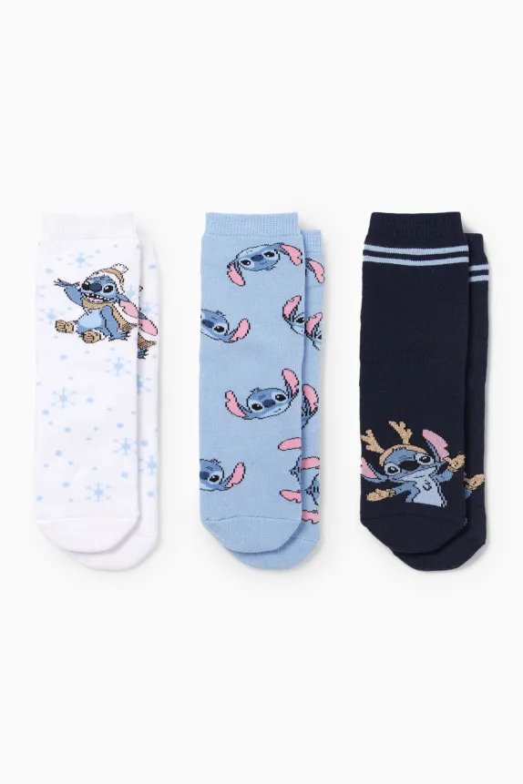 Multipack of 3 - Lilo & Stitch - warm socks with motif dark blue