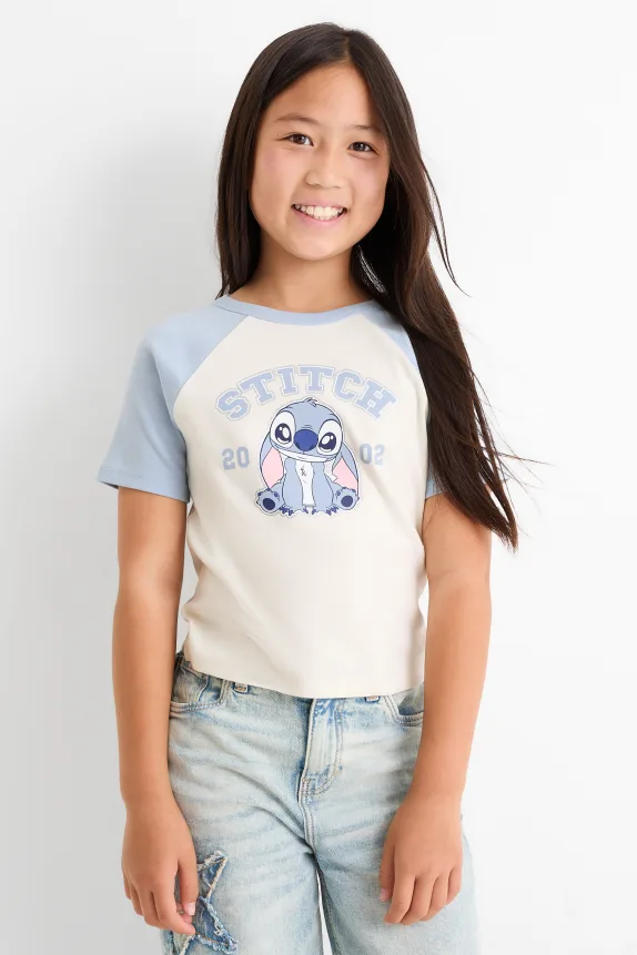 Lilo & Stitch - short sleeve T-shirt - ribbed white