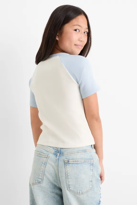 Lilo & Stitch - short sleeve T-shirt - ribbed white