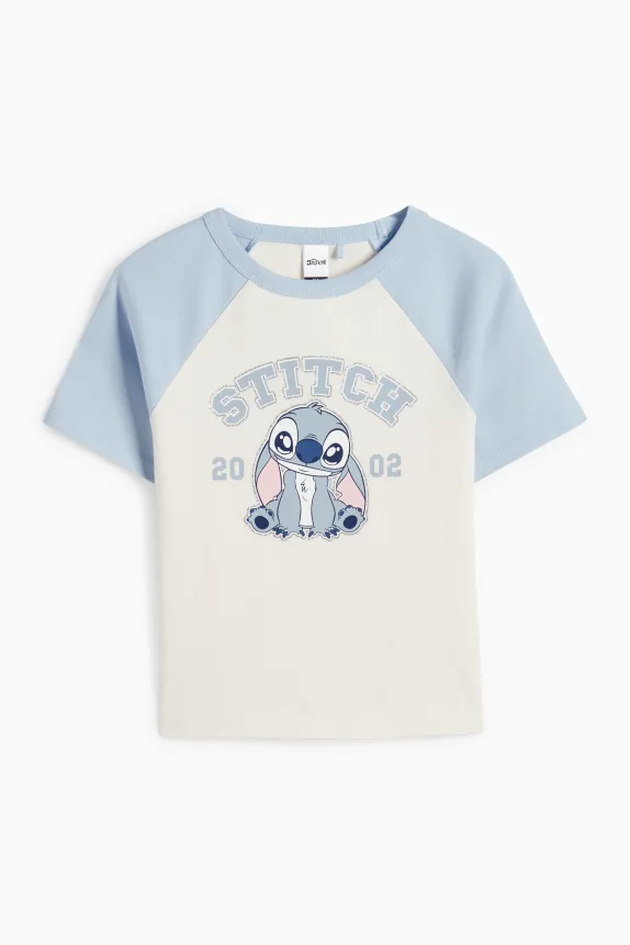Lilo & Stitch - short sleeve T-shirt - ribbed white