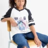 Lilo & Stitch - short sleeve T-shirt dark blue / white