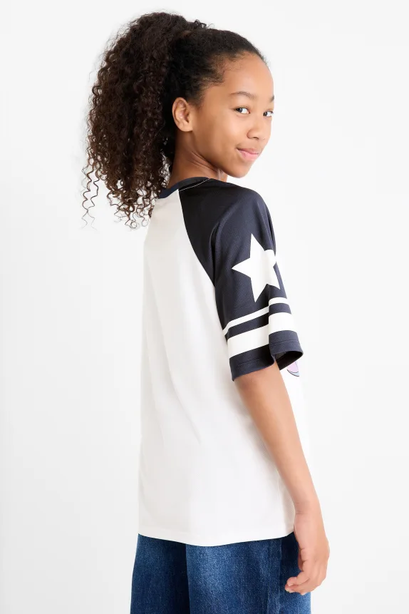 Lilo & Stitch - short sleeve T-shirt dark blue / white