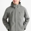 Rain jacket with hood - lined - waterproof green