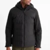Quilted jacket with hood - water-repellent black