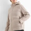 Quilted jacket with hood - water-repellent beige