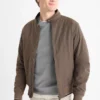 Bomber jacket - lined - water-repellent dark brown