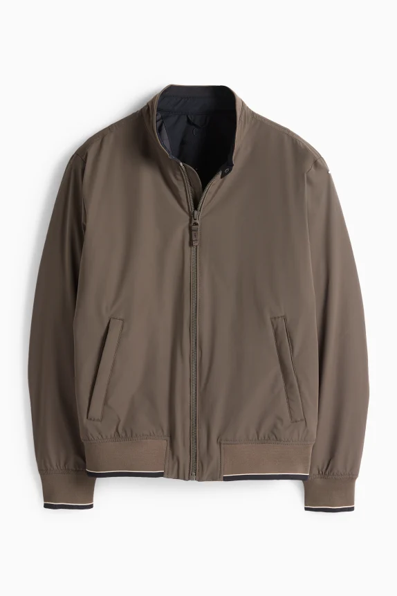 Bomber jacket - lined - water-repellent dark brown