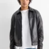 Jacket - lined - faux leather black