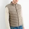 Quilted gilet beige