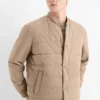 Quilted bomber jacket - water-repellent beige